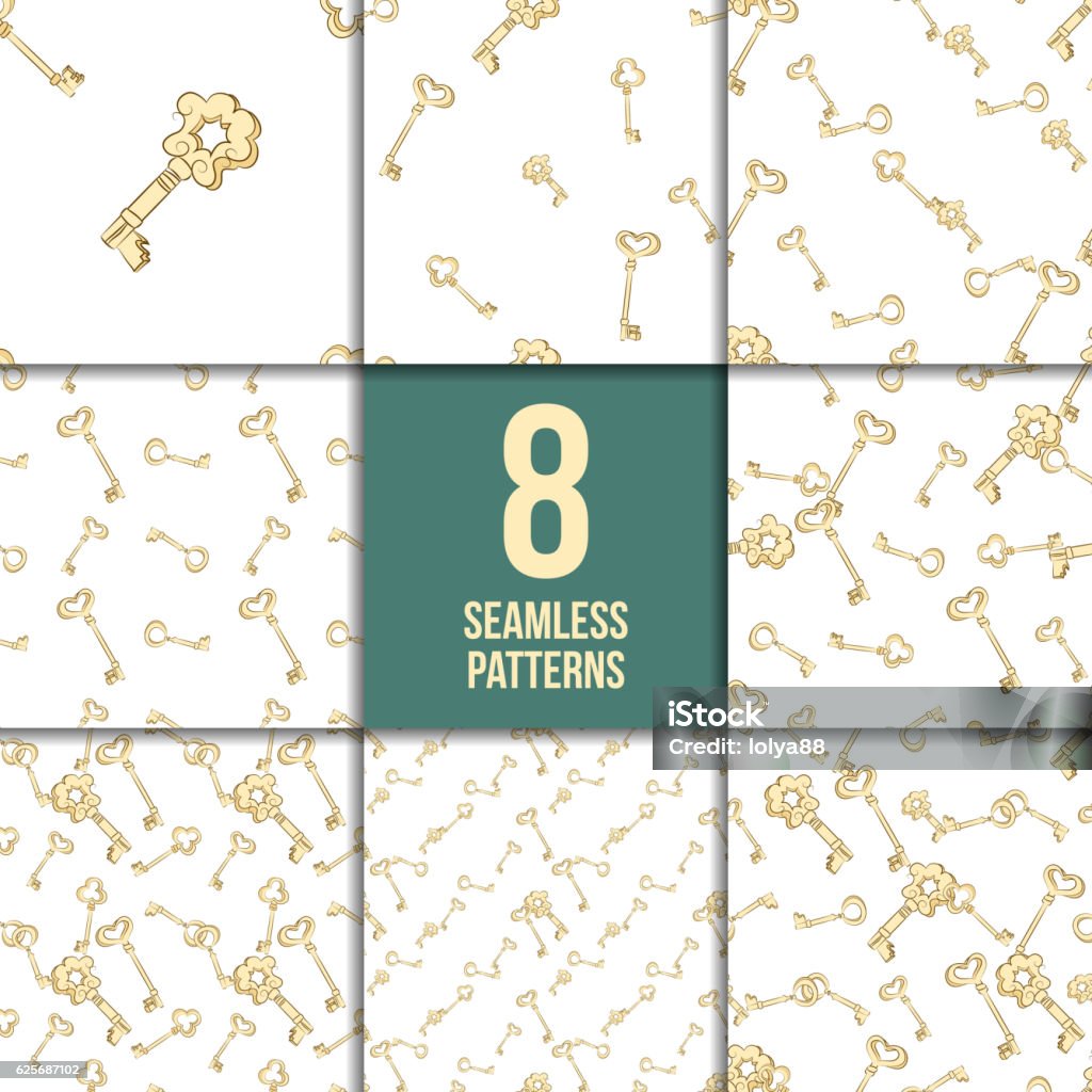 Fr458 Key Pattern Seamless Keys Pattern Set Stock Illustration - Download Image Now ...