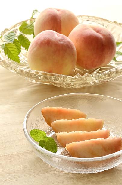 istock Peaches in glass bowl 625688846