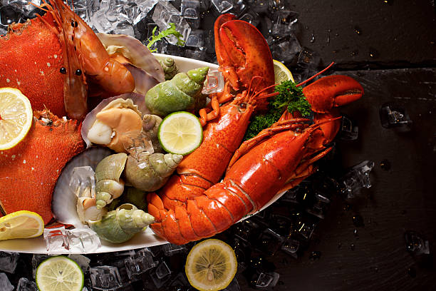 istock Seafood lobster plater on slate 625689736