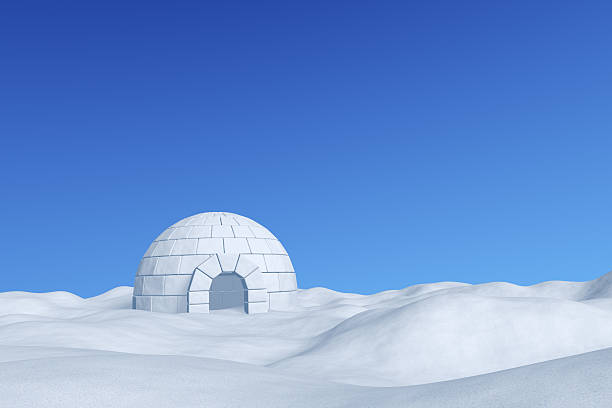 istock Igloo icehouse under winter blue sky 625691180