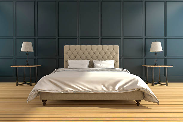 istock 3d rendering classic and vintage green bedroom 625698058