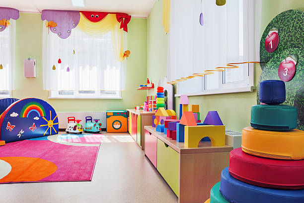 Children's games room. Game room with toys for children. playroom stock pictures, royalty-free photos & images