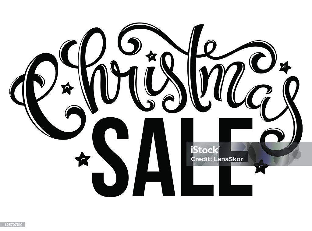 Christmas sale poster Christmas sale poster with hand-drawn lettering, vector illustration Art stock vector