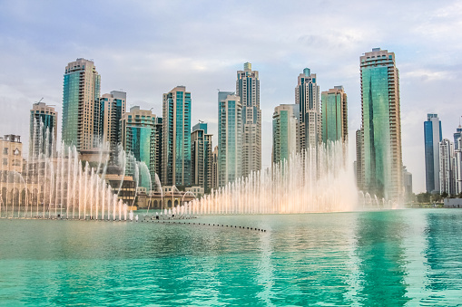 The Dubai Fountain is the world's tallest performing fountain in Downtown Dubai. The popular musical fountain of Dubai are one of the most visited attractions of the arab city.