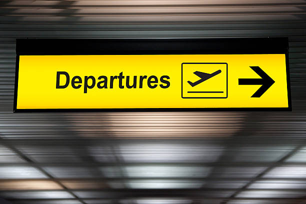 istock Airport sign departure and arrival board 625721894