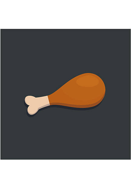 stockillustraties, clipart, cartoons en iconen met chicken leg. thighs icon fried food in flat style. drumstick - kippenpoot