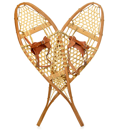 A pair of traditional snowshoes. 