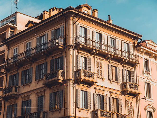typical building at milan stock photo