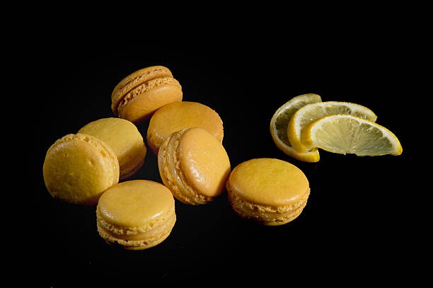 istock yellow Macaroon with lemon shot from above 625735762