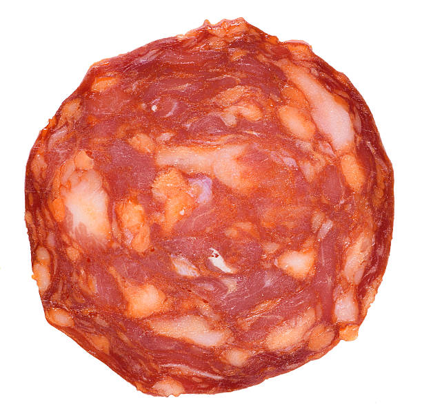 istock slice of Salami close up 625736174