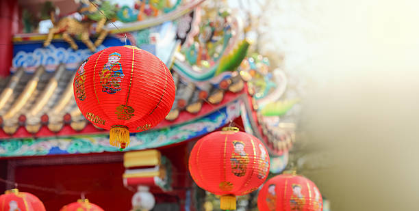 capodanno cinese lanterne - korean culture foto e immagini stock