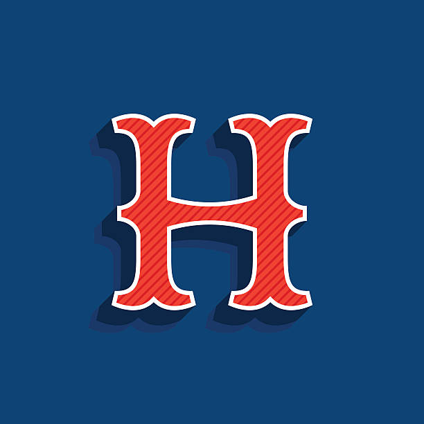 istock H letter icon in classic sport team style font. 625749356