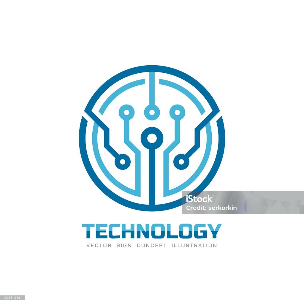 Tech Free Sign Technology Vector Electronic Chip Sign Template Stock Illustration ...
