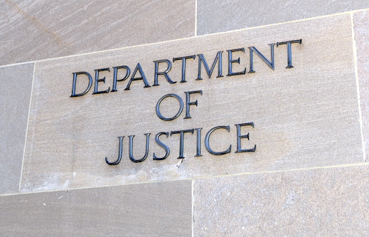 Signo del Departamento de Justicia, Washington DC, EE. UU. photo