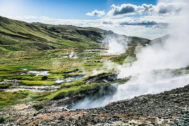 Photo of Icelandic steaming geysers