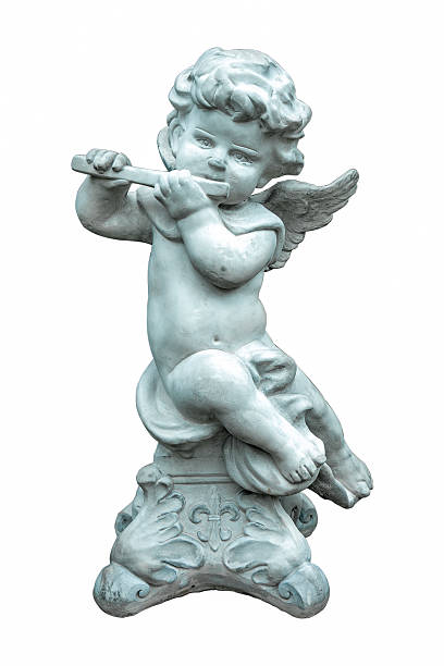 istock The cute statue playing flute instrument isolated on white background 625755486