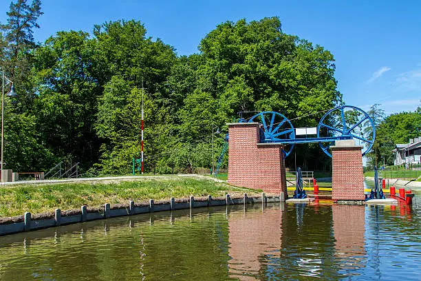 Mechanical equipment for transporting boats, the boat lift in the Elblag Canal, Poland