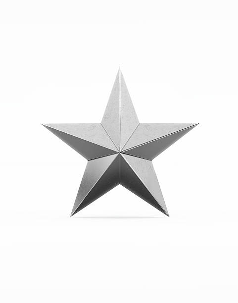 istock Silver Christmas Star Isolated on White Background 625769944
