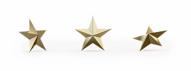 istock Golden Christmas Stars Isolated on White Background 625770054