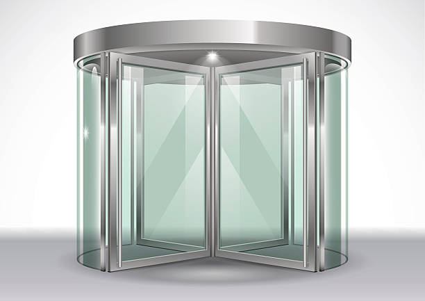 istock Revolving door shopping center 625770260