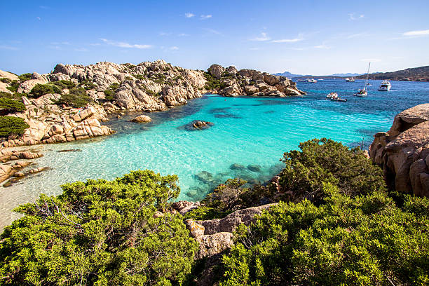 Beach of Cala Coticcio, Sardinia, Italy Beach of Cala Coticcio on Caprera island, Sardinia, Italy sardinia stock pictures, royalty-free photos & images