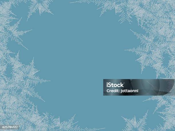 Winter Frosted Window Background Freeze And Wind At The Glass Stock Illustration - Download Image Now