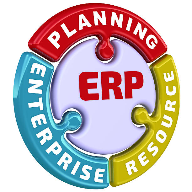 istock ERP. Enterprise resource planning. The check mark 625785820
