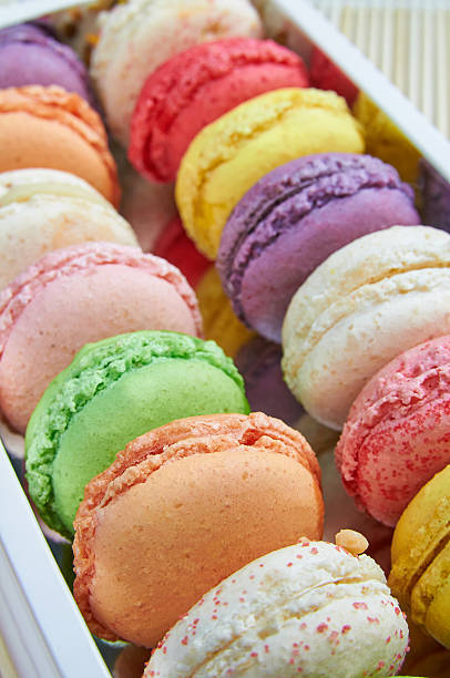 istock Colorful french macaroons in a box 625792956