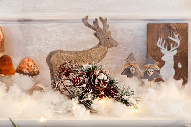 istock small toy reindeer and Christmas decoration 625795116