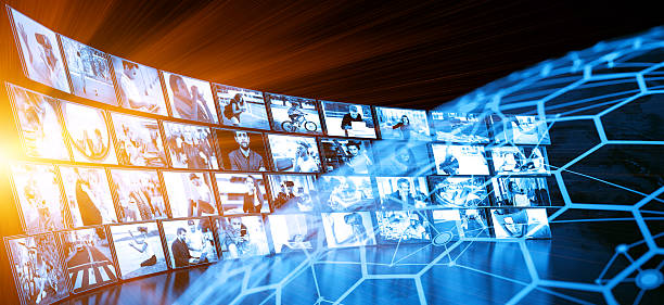 istock Media wall concept smart TV 625795194