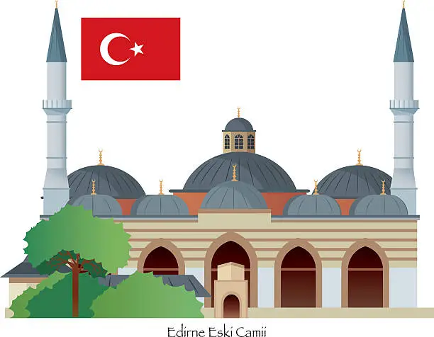 Vector illustration of Edirne Mosque