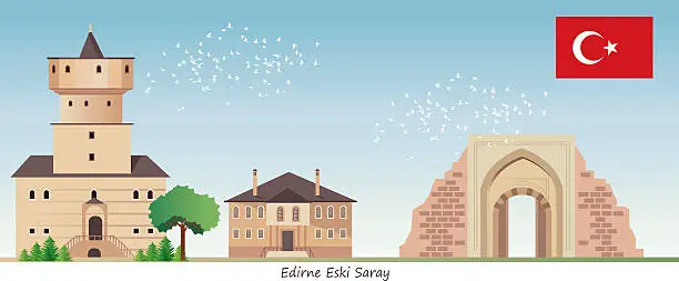 Vector illustration of Edirne (Eski Saray)