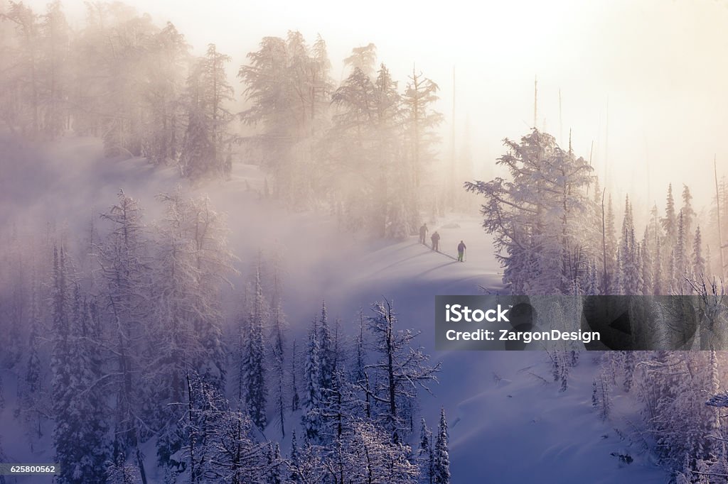 Ski touring Ski tour in mountain landscape. Back Country Skiing Stock Photo