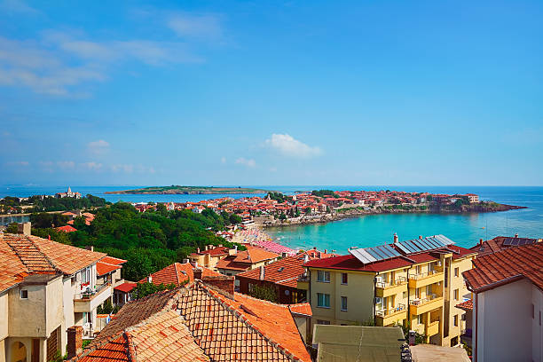 Vista de Nessebar - fotografia de stock