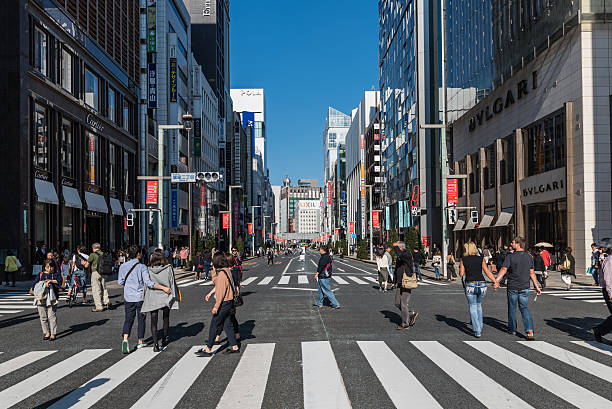Cityscape at Tokyo Ginza stock photo