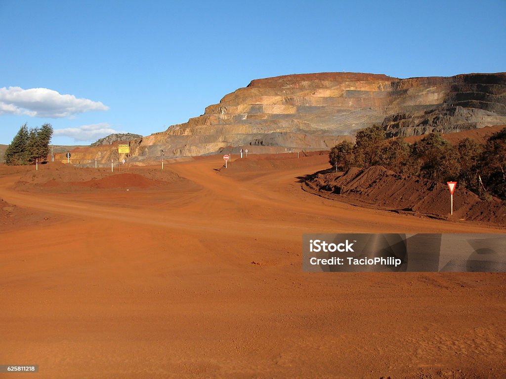 Rural dirt road inside a mining company Minas Gerais State Stock Photo