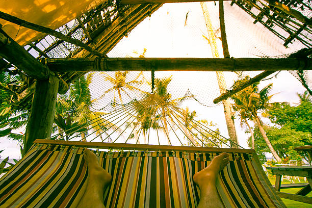 istock Vacation enjoying a hammock,cross processed colors. 625811296