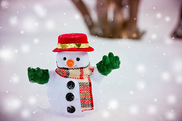 istock Snow man stand among pile of snow. 625812714