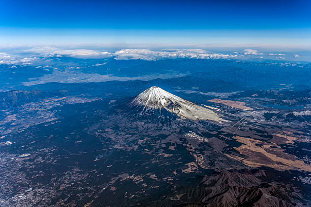 Aerial view of Mt.Fuji, Japan stock photo