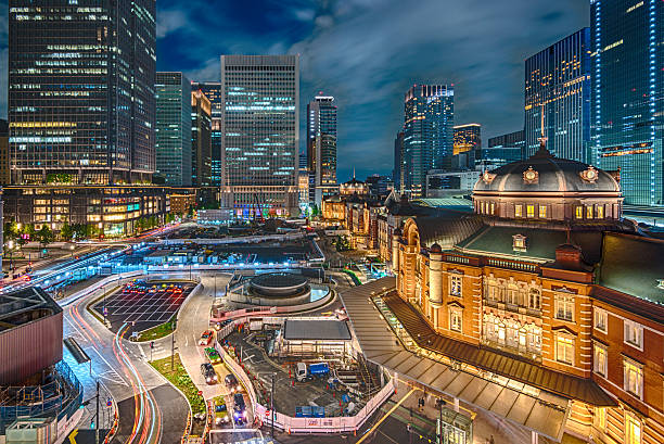 istock HDR image of Illuminated Tokyo station 625853518