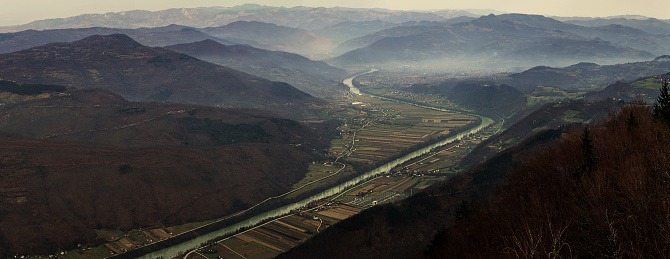Drina river landscape ,looking from \