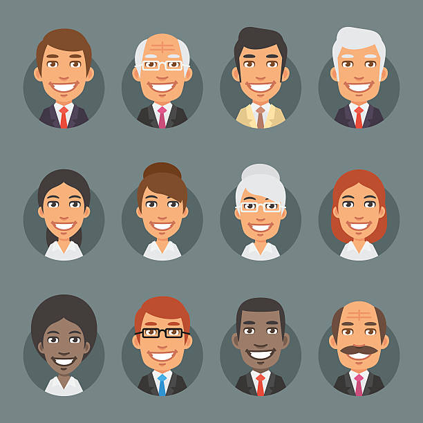 персонажи бизнес люди в кругу - computer graphic image characters full stock illustrations