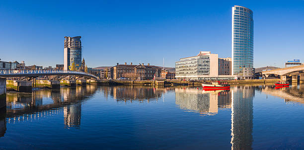 istock Panoramic view of the Belfast's harbor 625859800