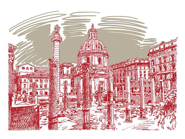 istock original sketch hand drawing of Rome Italy famous cityscape 625861070