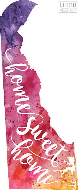 istock Home Sweet Home Vector Watercolor Map of Delaware 625862620