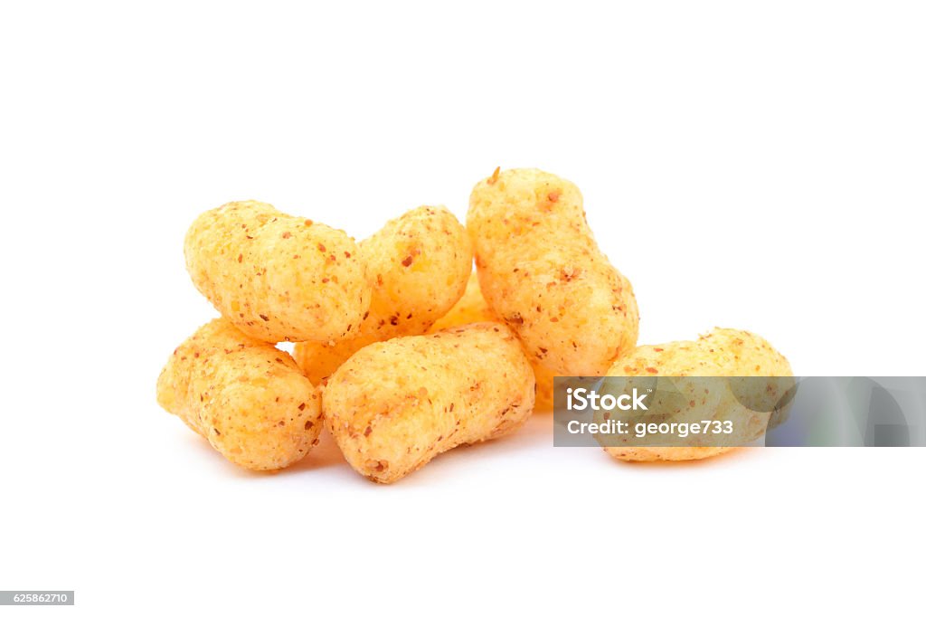 Peanut puffs Peanut puffs isolated with white background Allergy Stock Photo