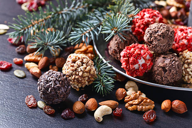 istock Homemade candy with chocolate , nuts and dried strawberry 625868964