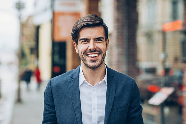 Close up of a smiling businessman