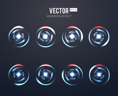 Animation Effect Vector Realistic Vector Light Effect Rotating Animation Set Stock Illustration ...