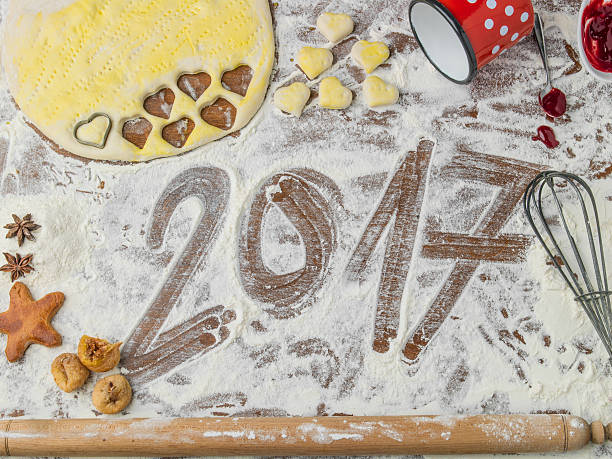 grandmother's pastry board with 2017 subtitle Pastry board with 2017 subtitle godspeed stock pictures, royalty-free photos & images